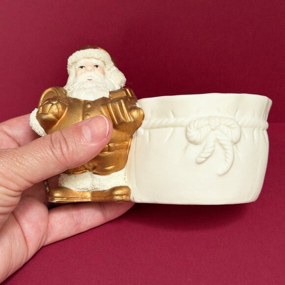 Vintage Santa Clause Planter/Candy Dish/Candle Holder: Christmas Decor - Picture 4 of 7